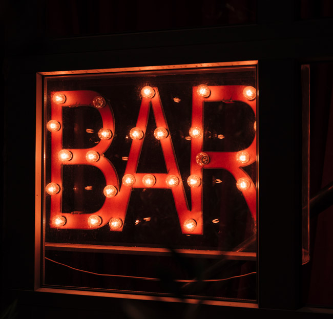 Bar Sign with Neon Lights